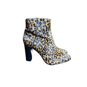 Banana Republic Leopard Calf Hair Ankle Booties - Size 8.5